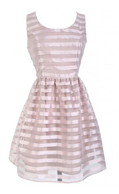 Rose Pink Shimmer Stripe Dress